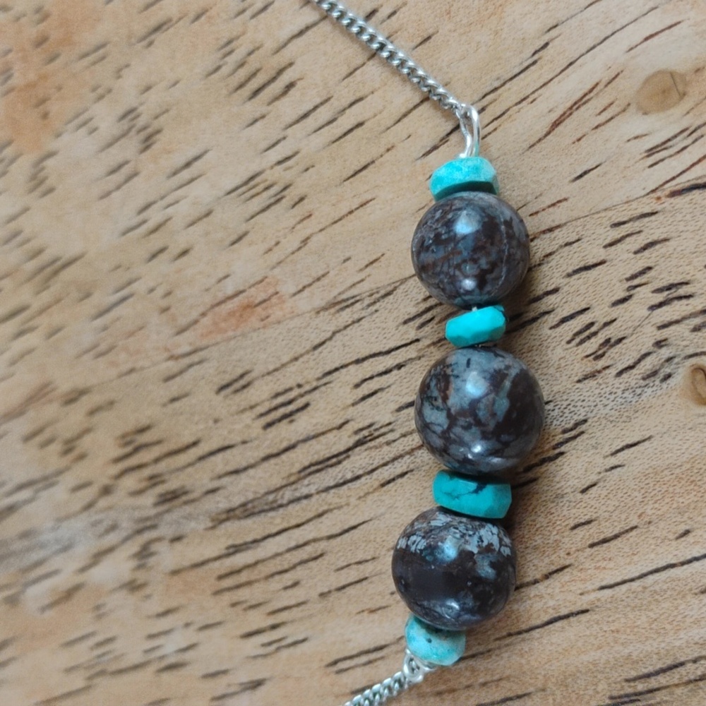 Kingman Turquoise and Jasper Necklace